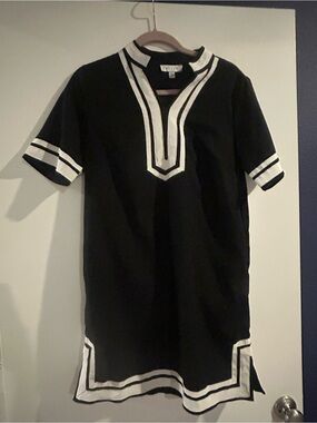 She + Sky Black Dress with White Trim